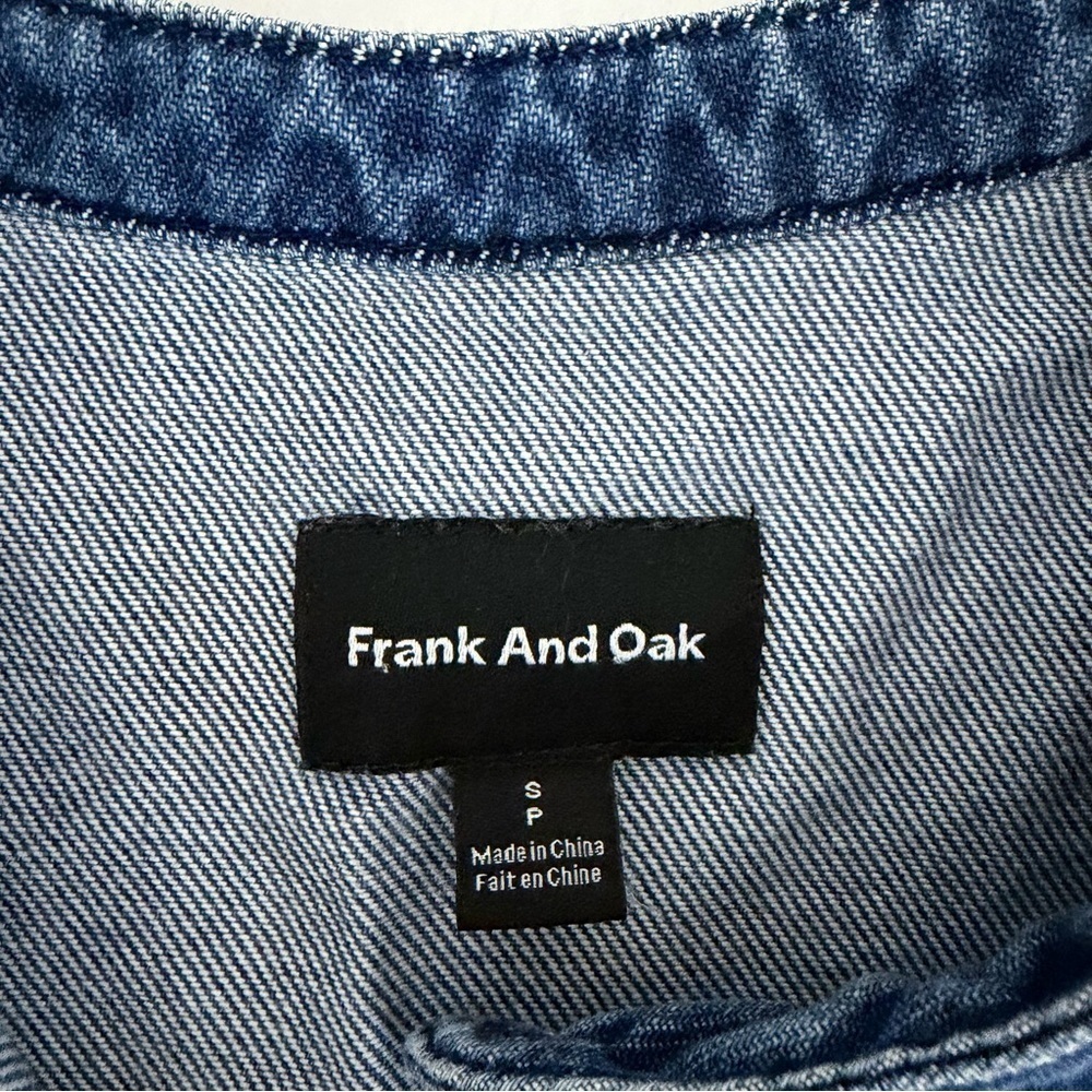 FRANK AND OAK Blue Denim Belted Utility Romper Short Sleeve organic cotton size - Picture 8 of 14